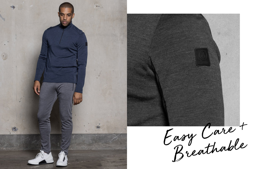 The AEM198: A 320GSM Merino Wool 1/4 Zip Men's Top