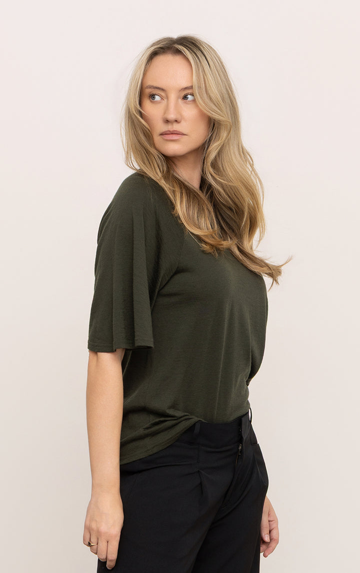 180G MERINO FLUTTER SLEEVE TEE
