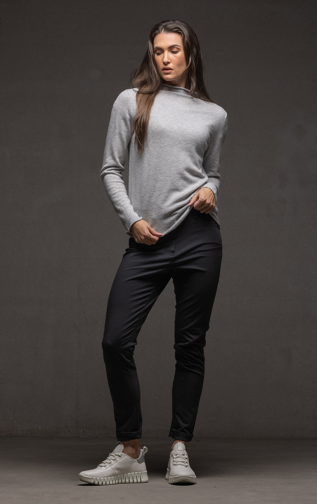 12GG BRUSHED MERINO FUNNEL NECK PULLOVER