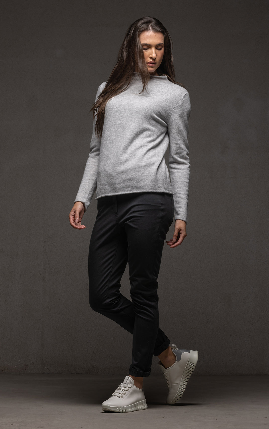 12GG BRUSHED MERINO FUNNEL NECK PULLOVER