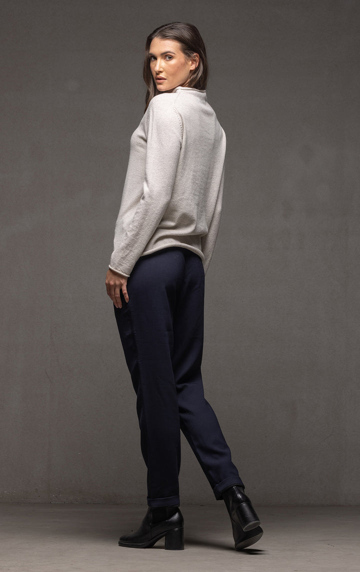 12GG BRUSHED MERINO FUNNEL NECK PULLOVER