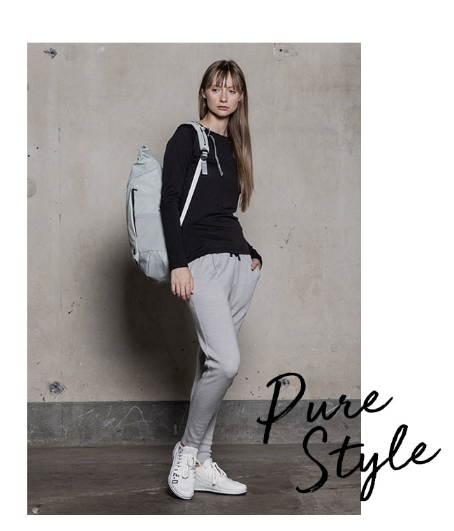 The AEW205 & AEW154: Our 320gsm Merino Wool Joggers & Merino Essential Long Sleeve Tee, for Women