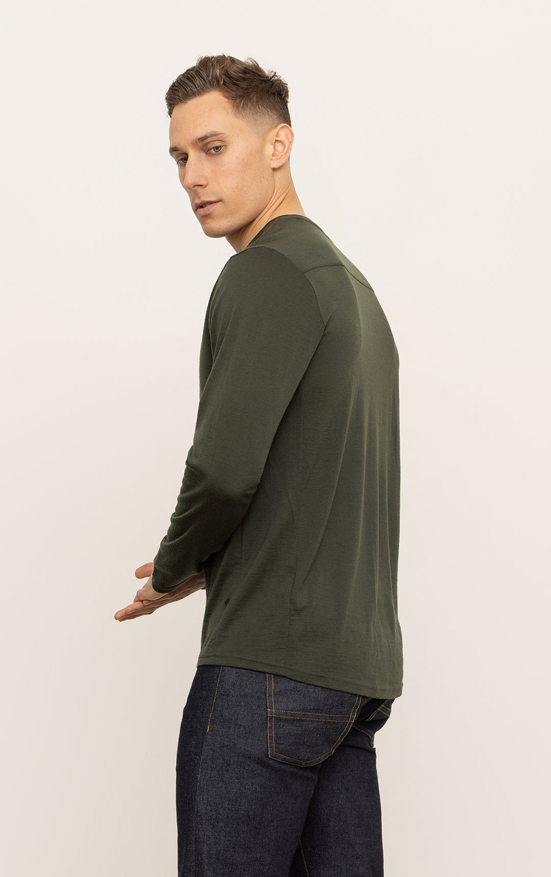 180GSM SINGLE JERSEY MERINO LS CREW