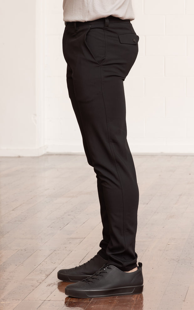 WOOL BLEND SLIM LEG TROUSER