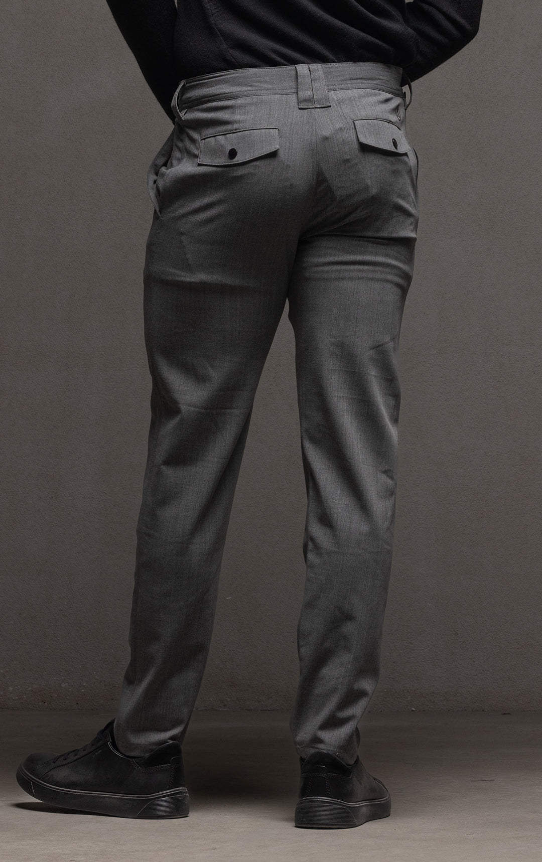 WOOL BLEND SLIM LEG TROUSER