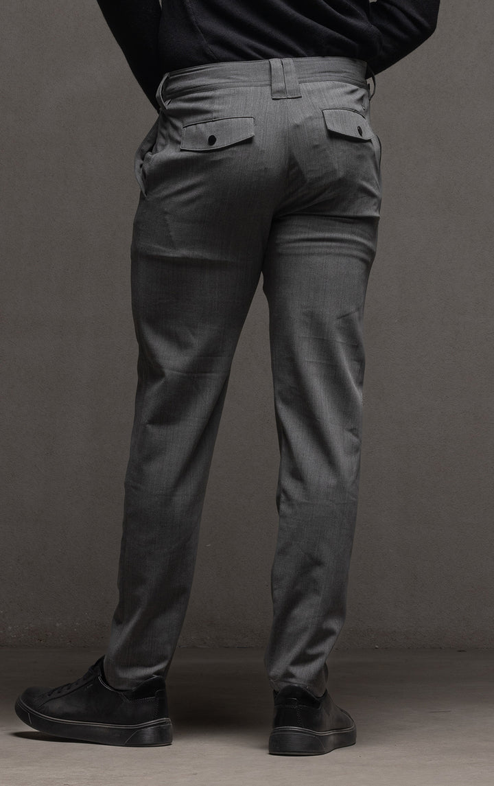 WOOL BLEND SLIM LEG TROUSER