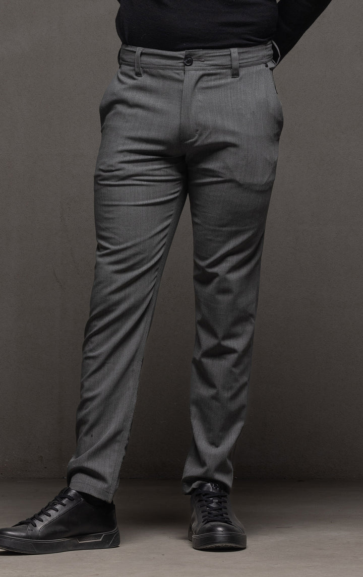 WOOL BLEND SLIM LEG TROUSER