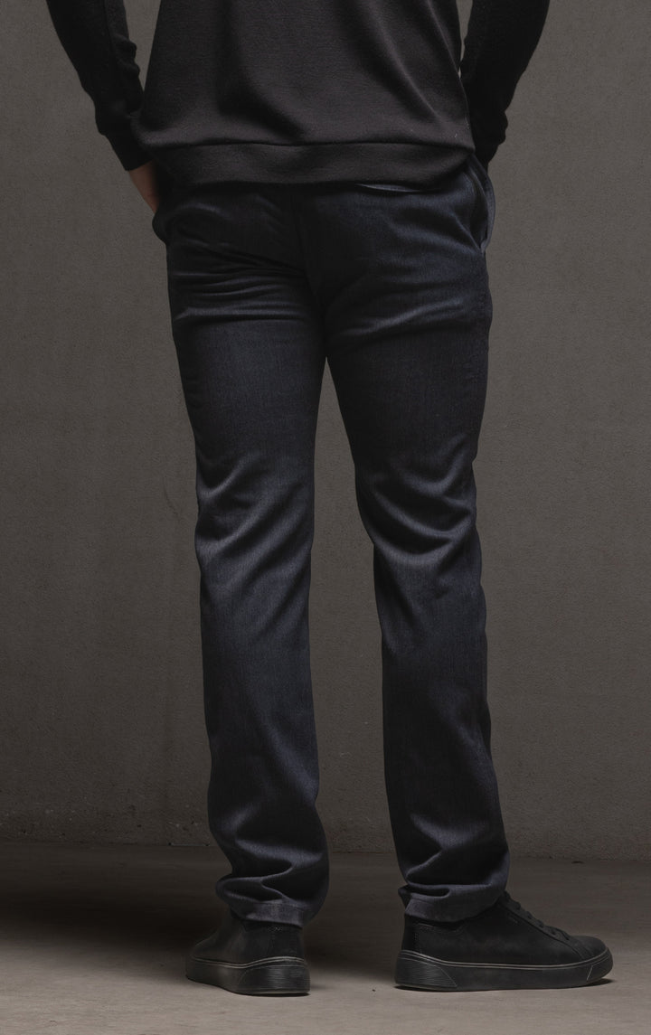 WOOL BLEND SLIM LEG TROUSER