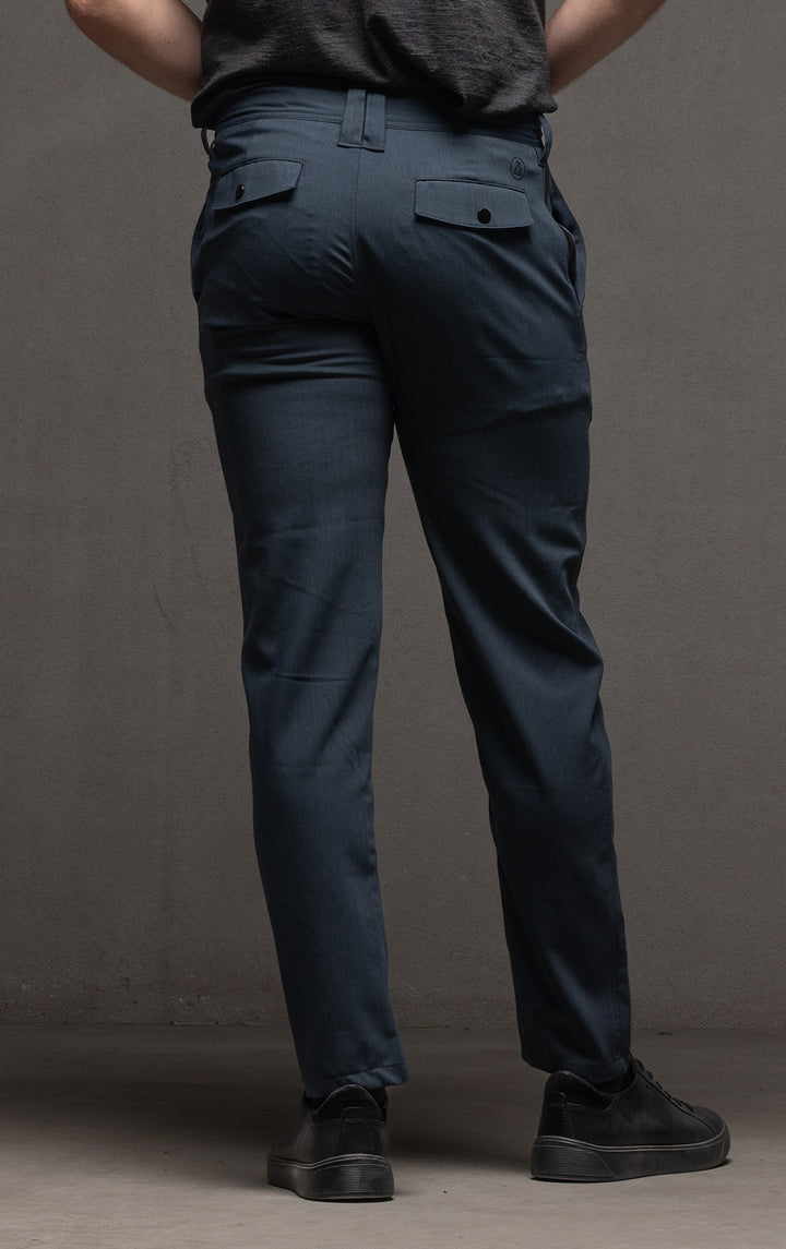WOOL BLEND SLIM LEG TROUSER