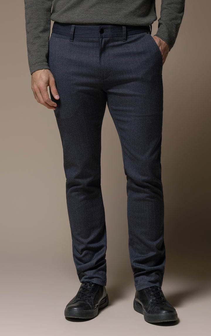 WOOL BLEND SLIM LEG TROUSER
