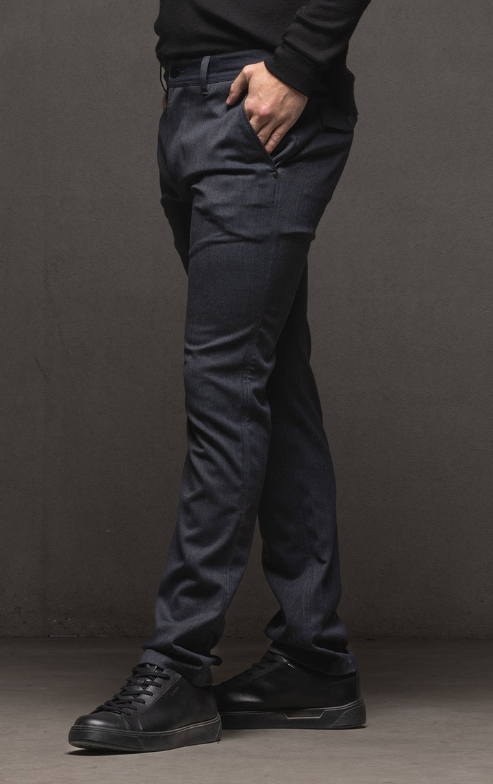 WOOL BLEND SLIM LEG TROUSER