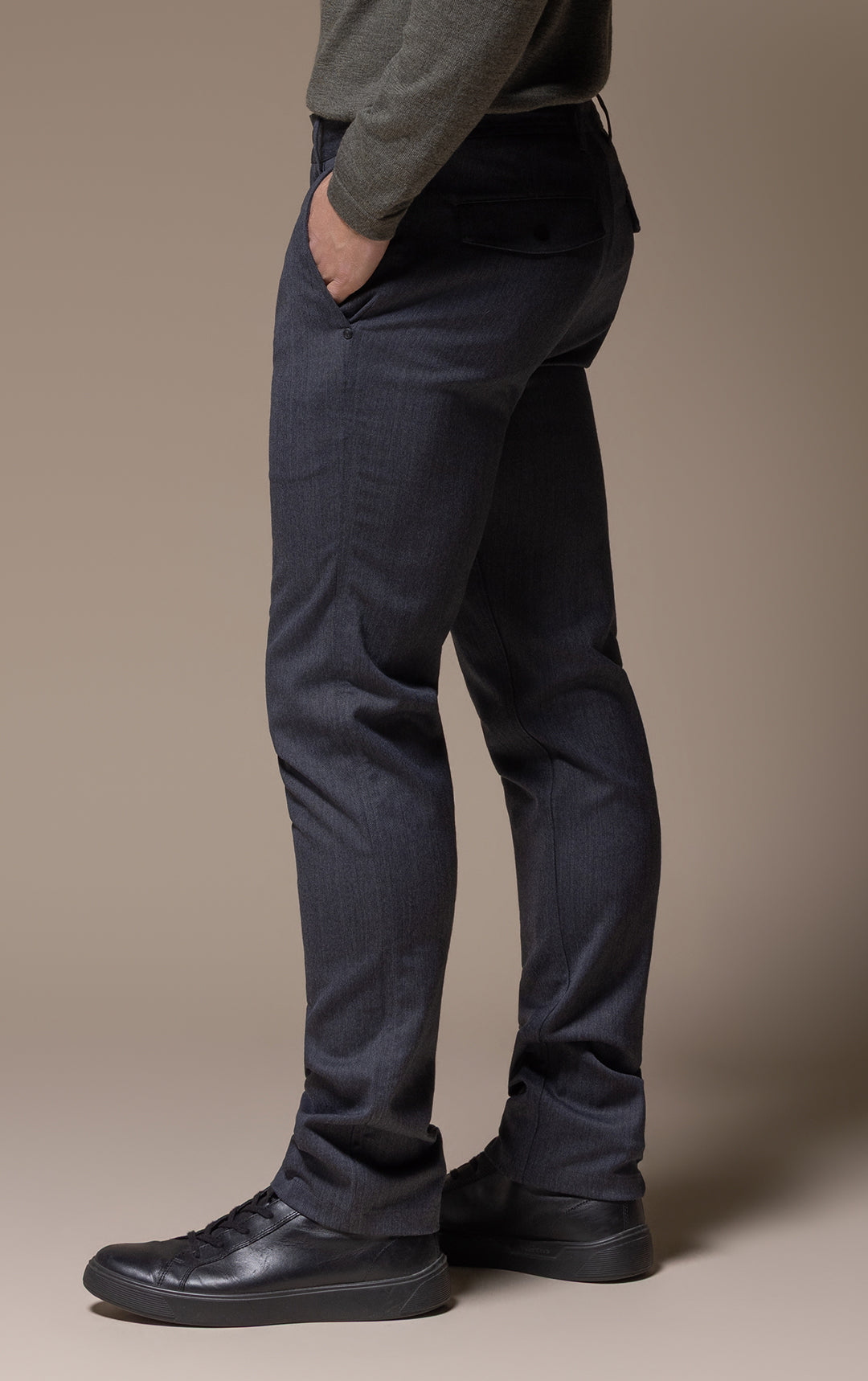 WOOL BLEND SLIM LEG TROUSER