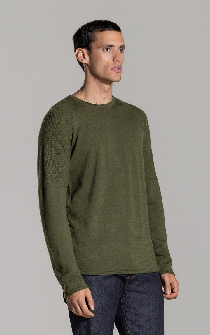 14 GAUGE MERINO LONG SLEEVE CREW - CLEARANCE