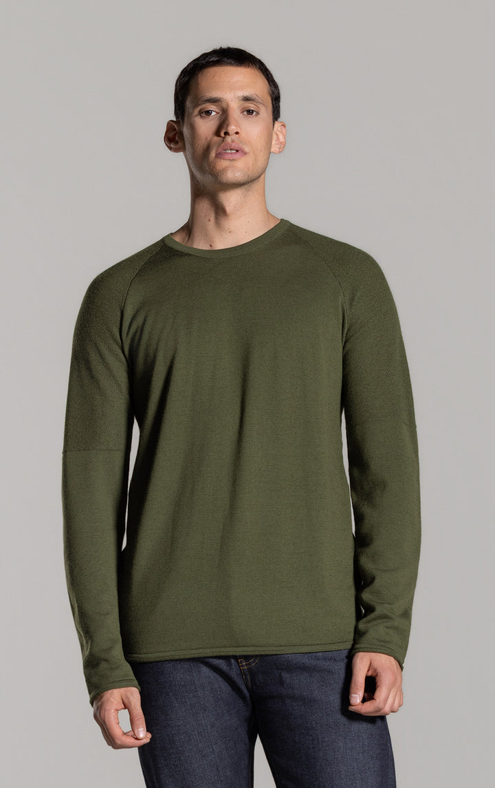 14 GAUGE MERINO LONG SLEEVE CREW - CLEARANCE