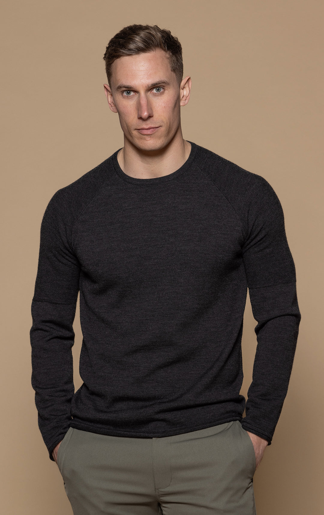 14 GAUGE MERINO LONG SLEEVE CREW - CLEARANCE