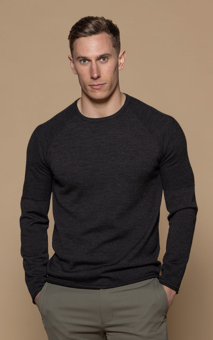 14 GAUGE MERINO LONG SLEEVE CREW - CLEARANCE