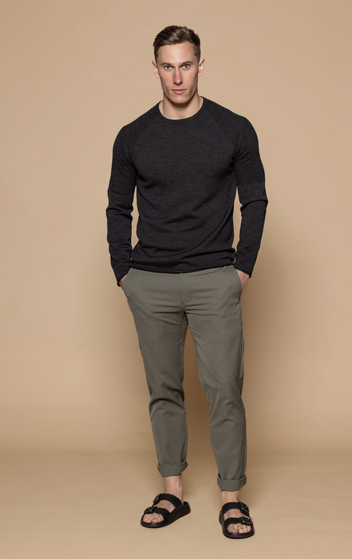 14 GAUGE MERINO LONG SLEEVE CREW - CLEARANCE
