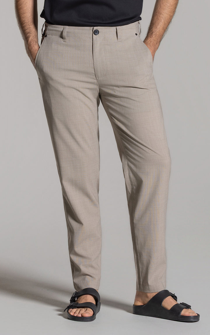 TAPERED SUMMER WOOL BLEND PANTS