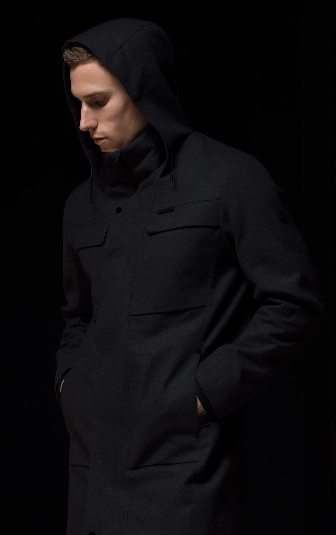 LAMINATED WOOL PARKA