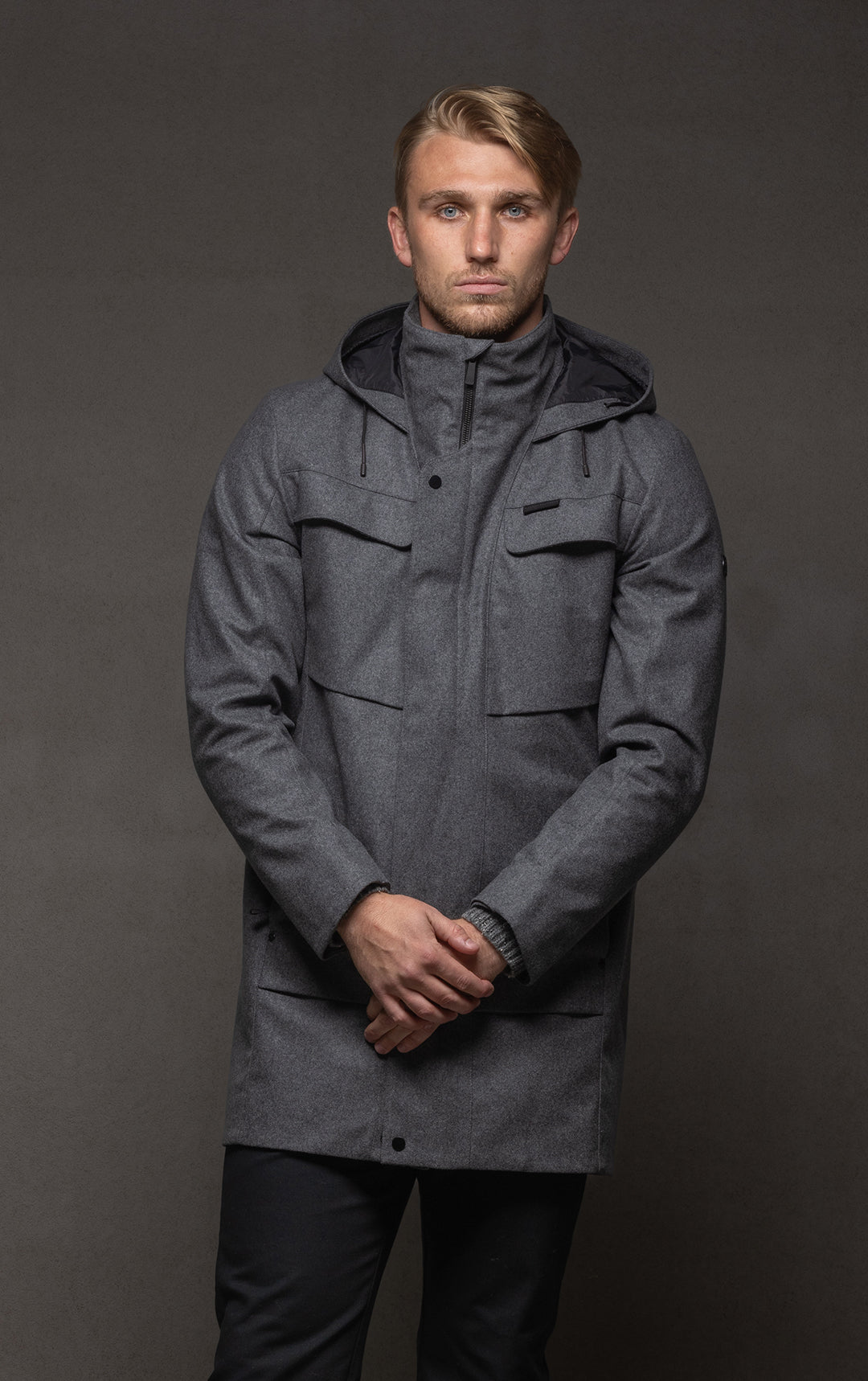 LAMINATED WOOL PARKA - CLEARANCE