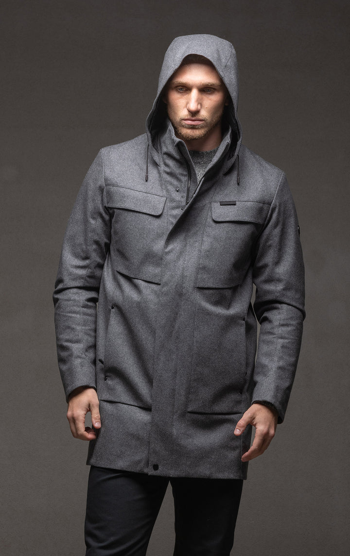 LAMINATED WOOL PARKA - CLEARANCE