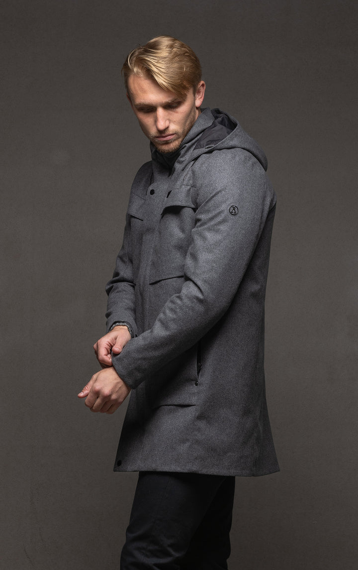LAMINATED WOOL PARKA - CLEARANCE