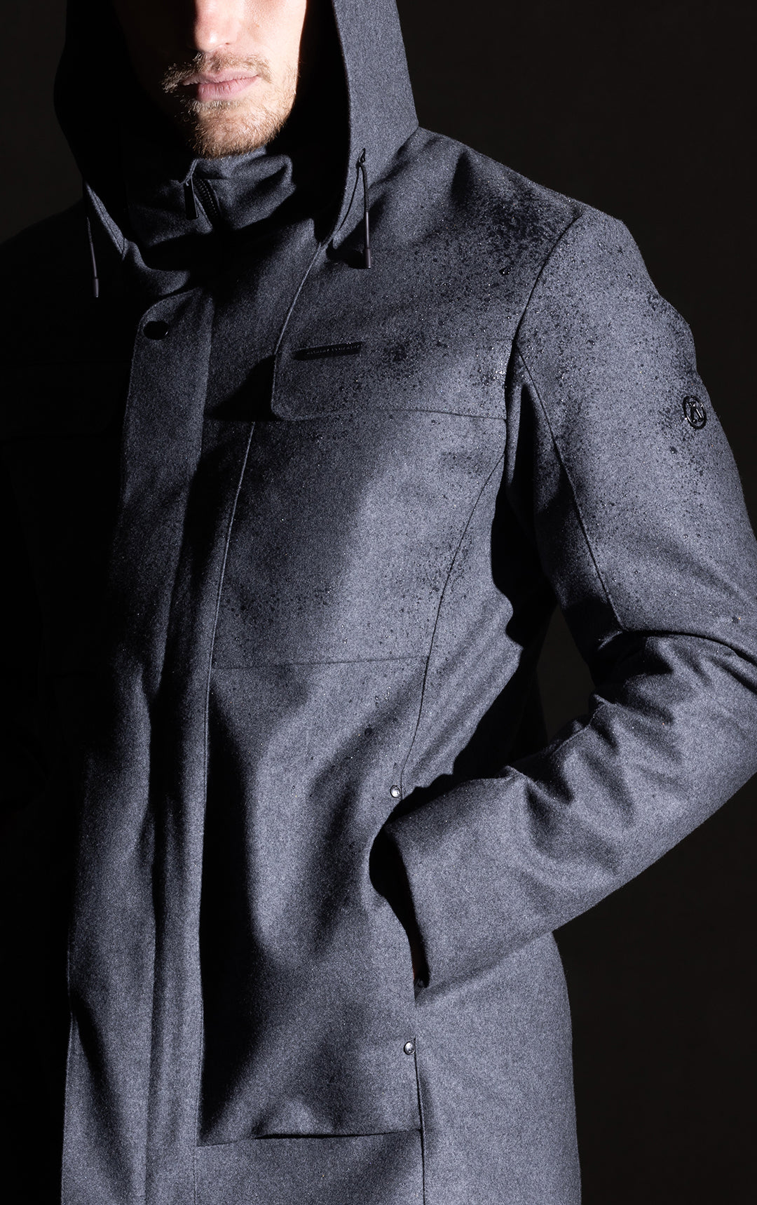 LAMINATED WOOL PARKA - CLEARANCE