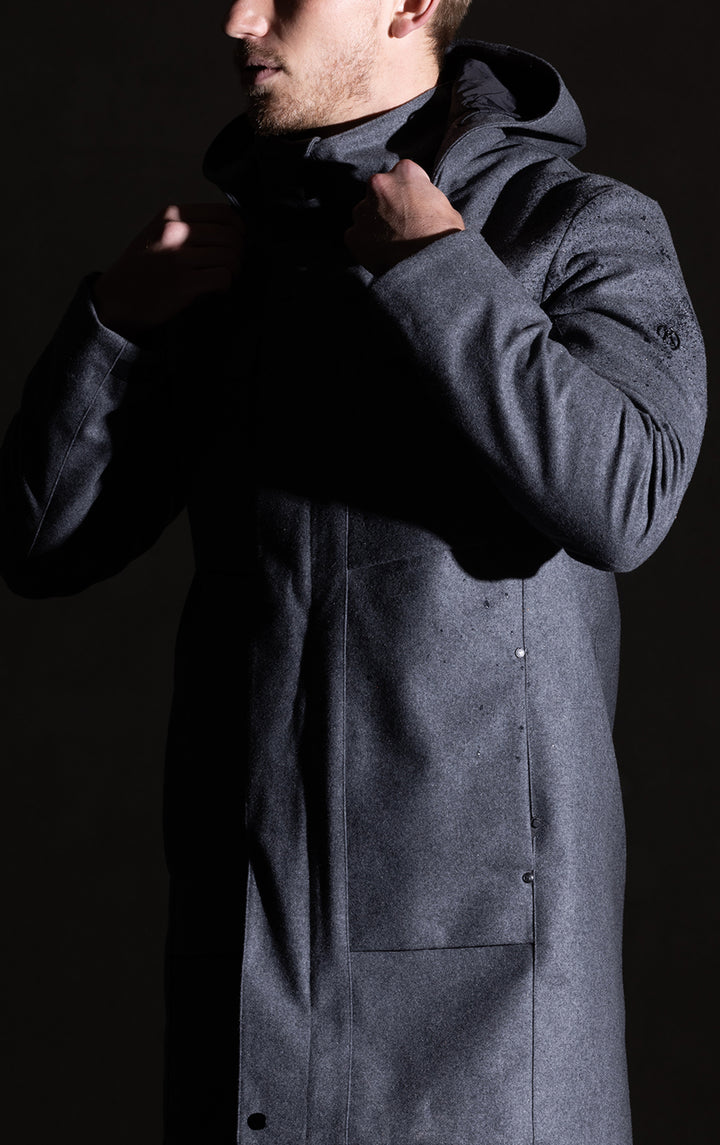 LAMINATED WOOL PARKA - CLEARANCE