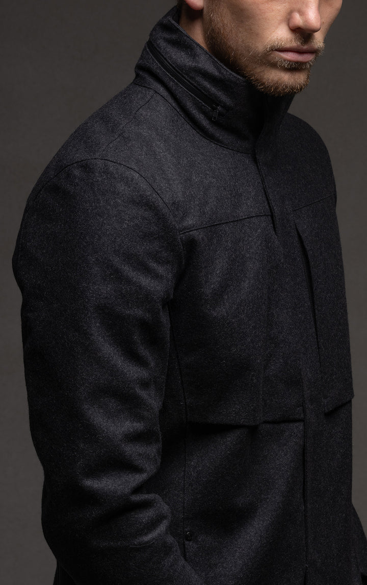 LAMINATED WOOL JACKET