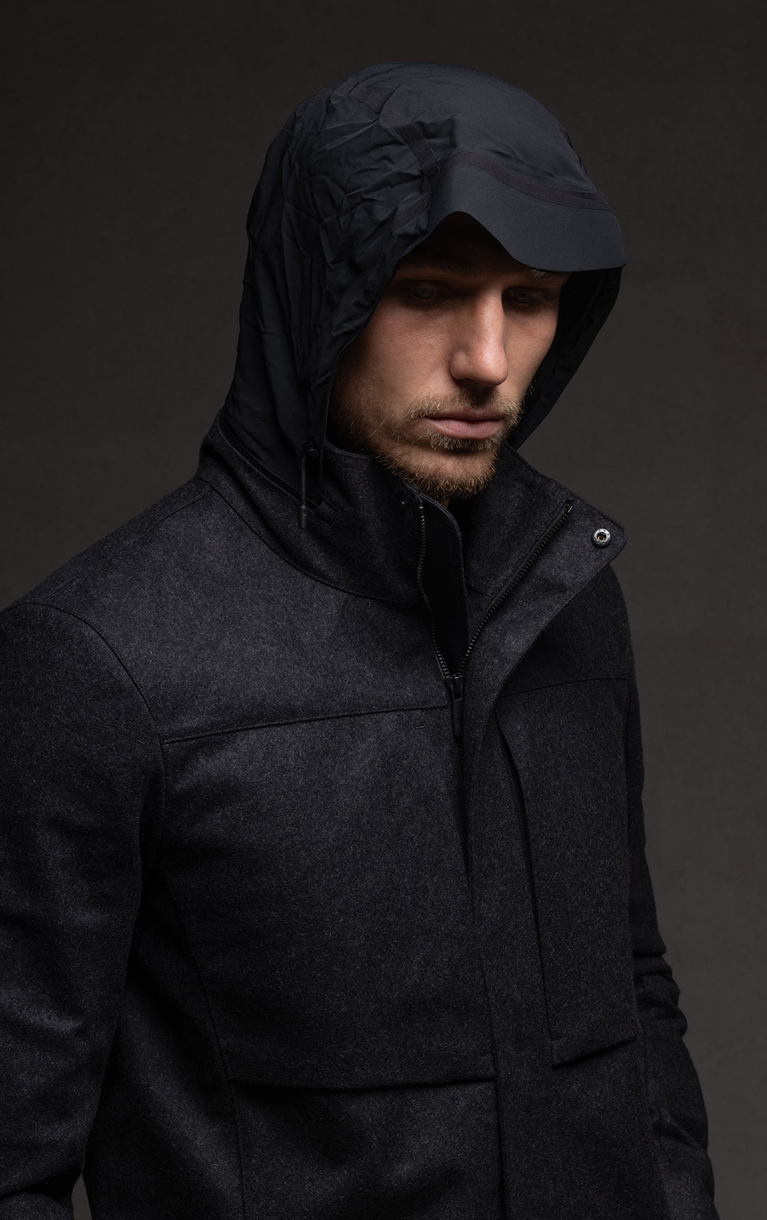 LAMINATED WOOL JACKET