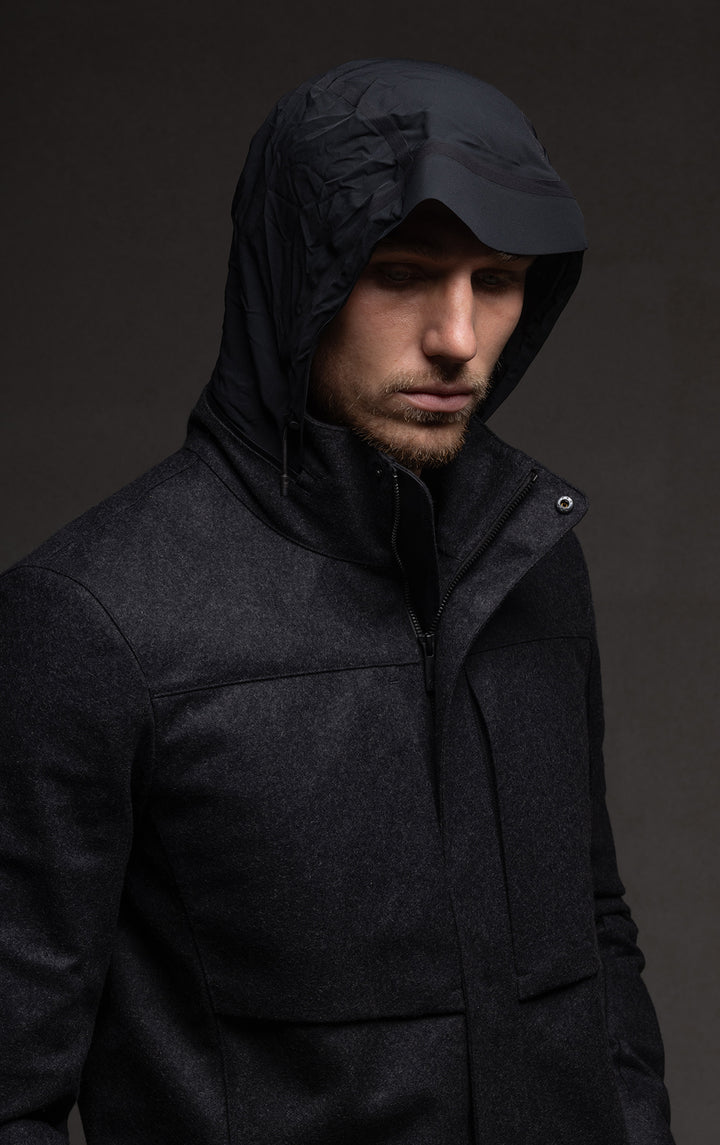 LAMINATED WOOL JACKET