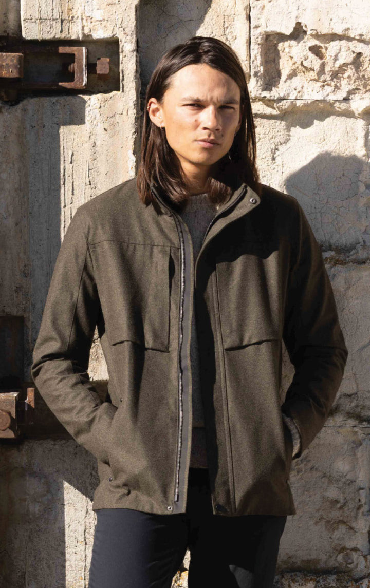 LAMINATED WOOL JACKET