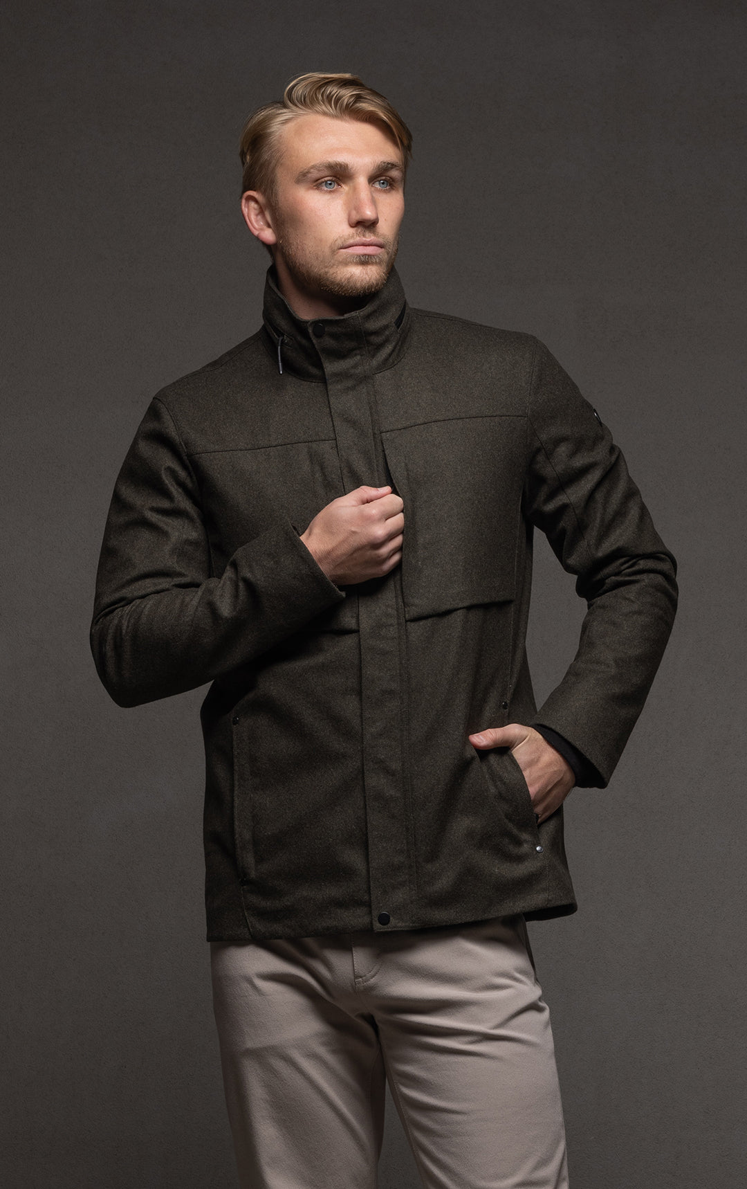 LAMINATED WOOL JACKET