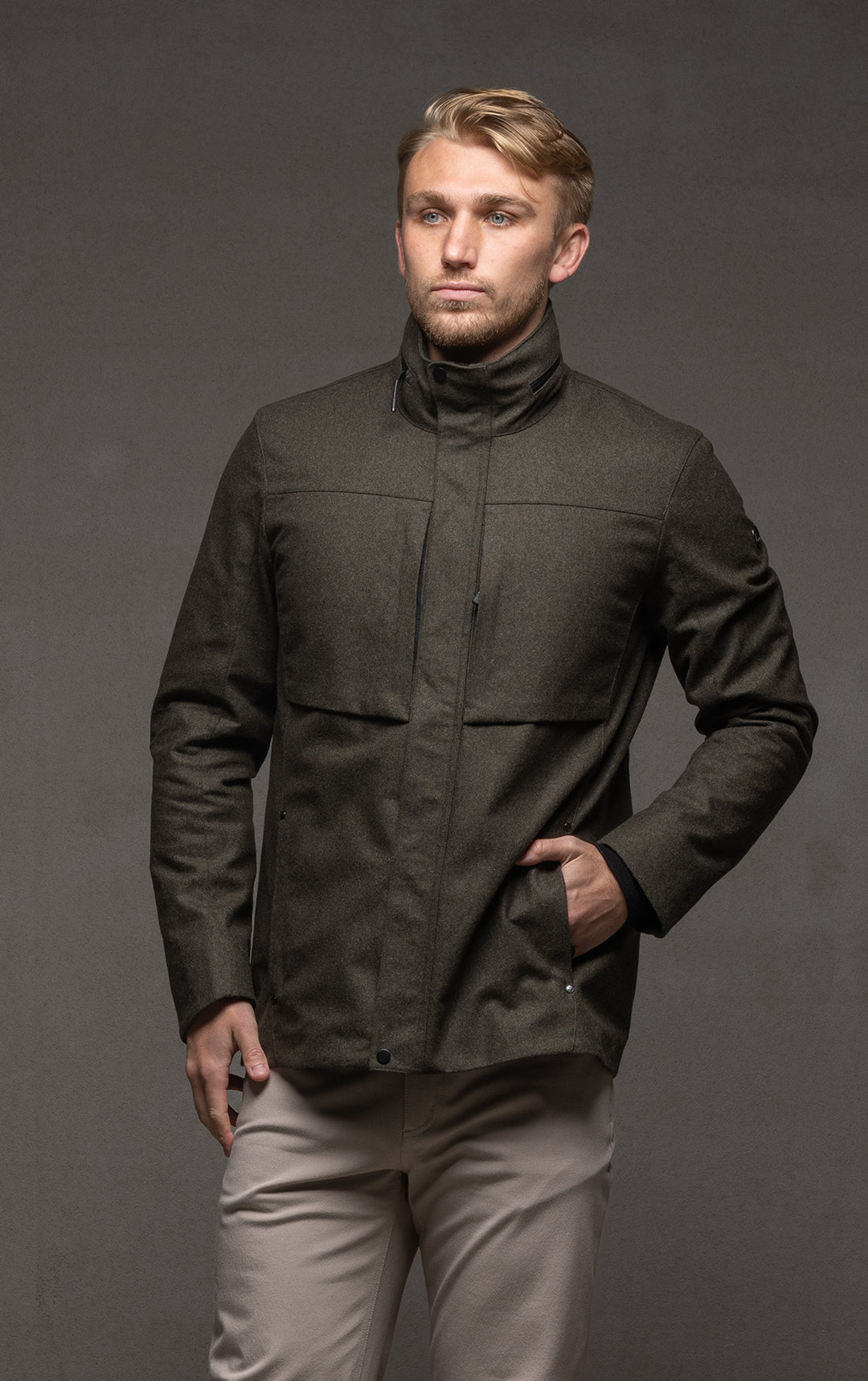 LAMINATED WOOL JACKET