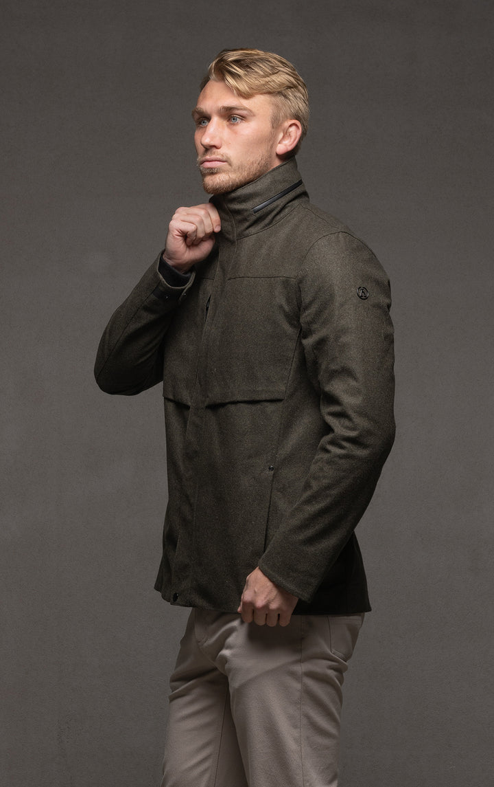 LAMINATED WOOL JACKET
