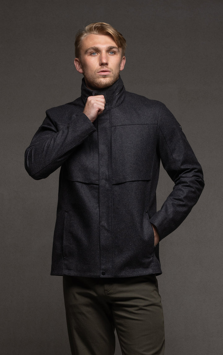 LAMINATED WOOL JACKET