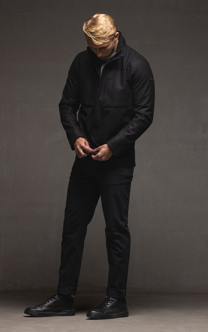 LAMINATED WOOL JACKET