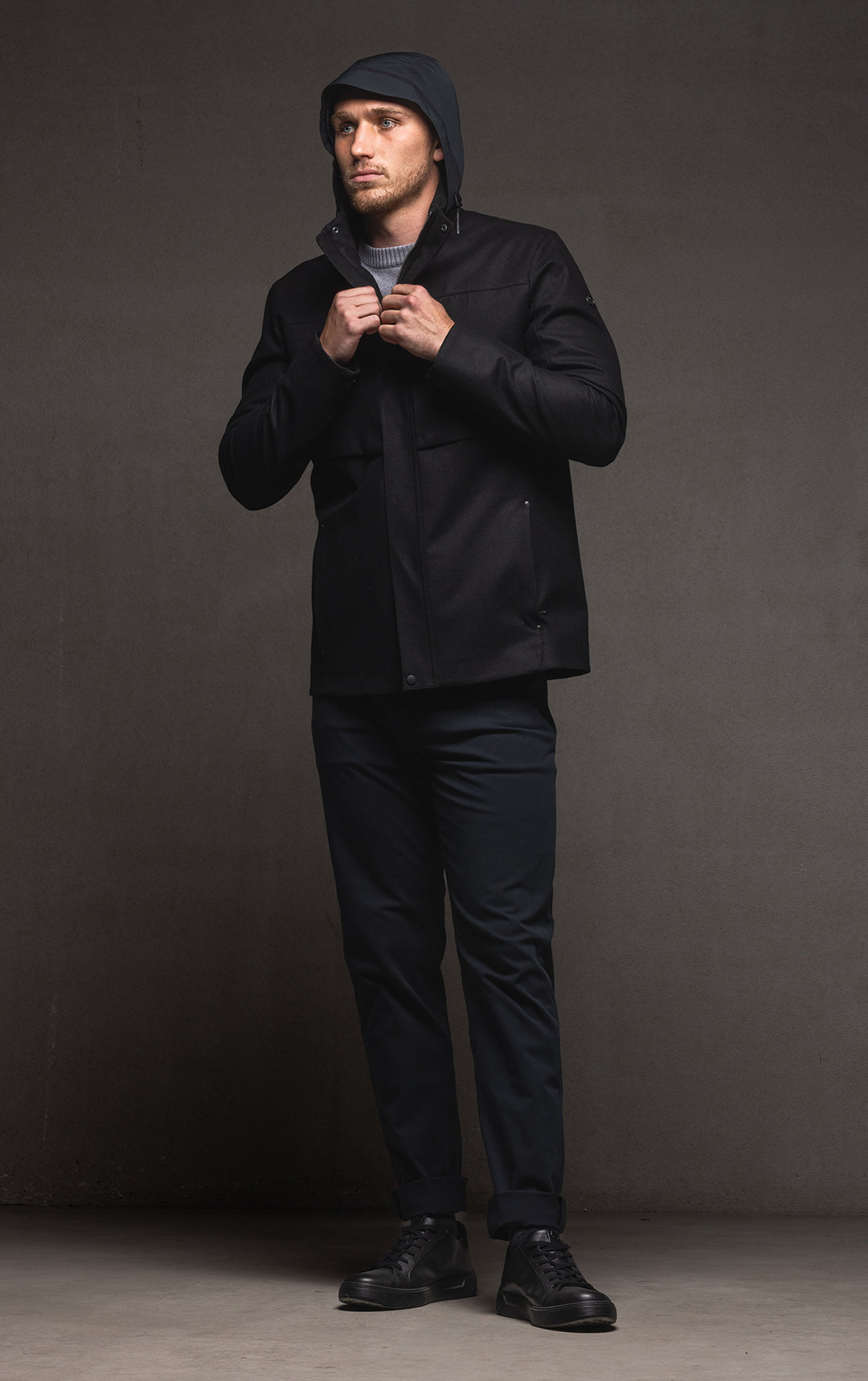 LAMINATED WOOL JACKET