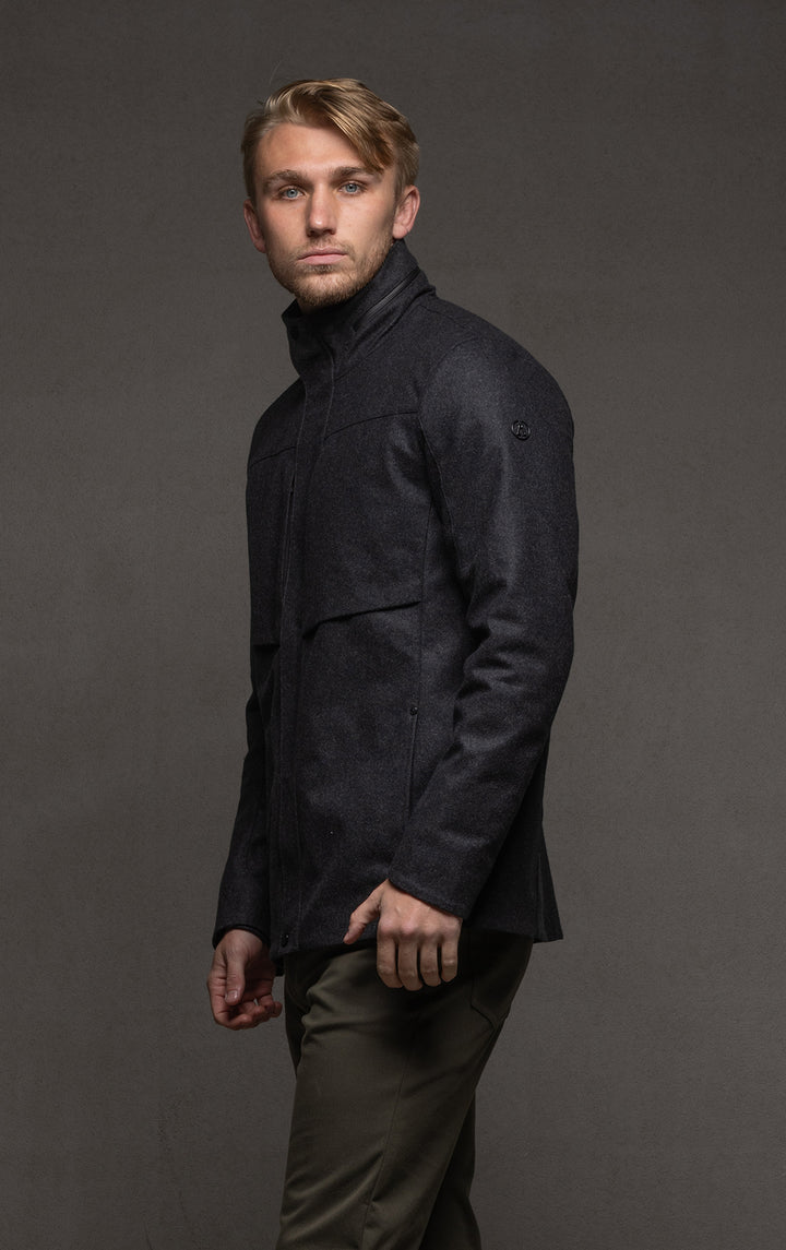 LAMINATED WOOL JACKET
