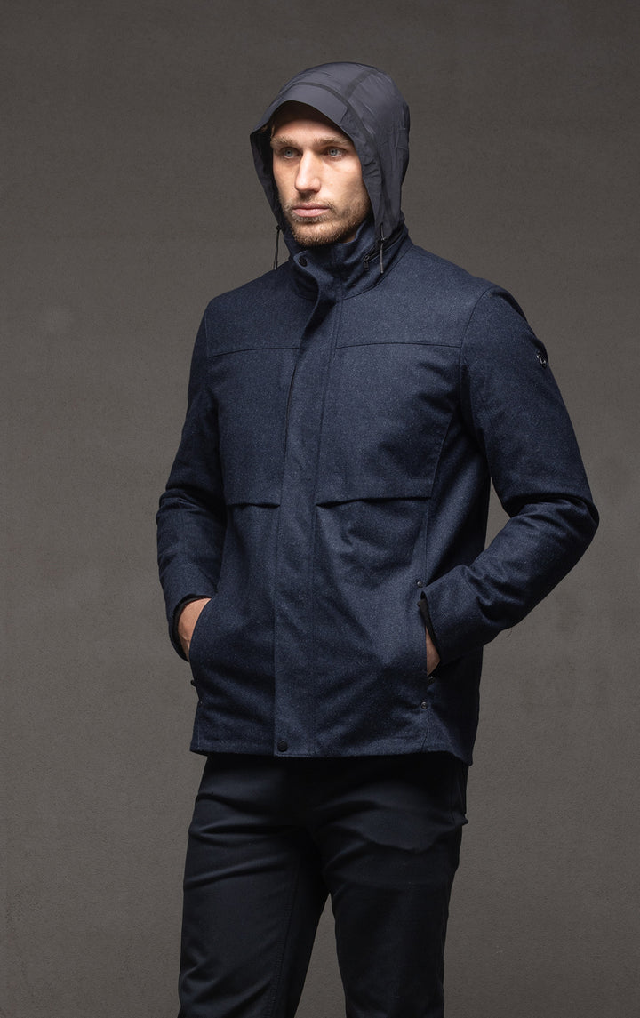 LAMINATED WOOL JACKET