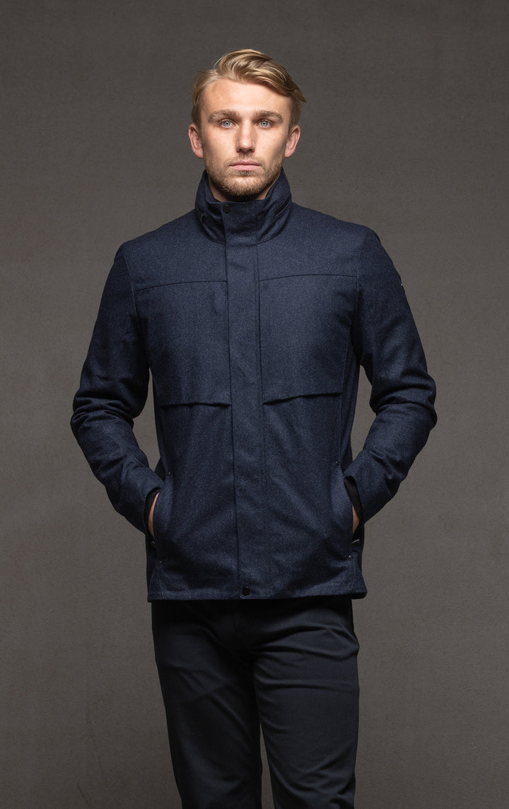 LAMINATED WOOL JACKET