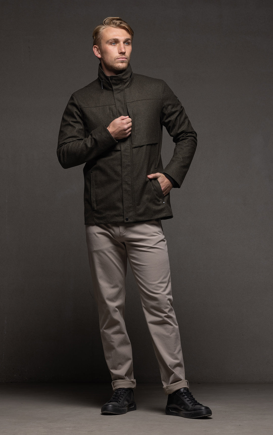 LAMINATED WOOL JACKET