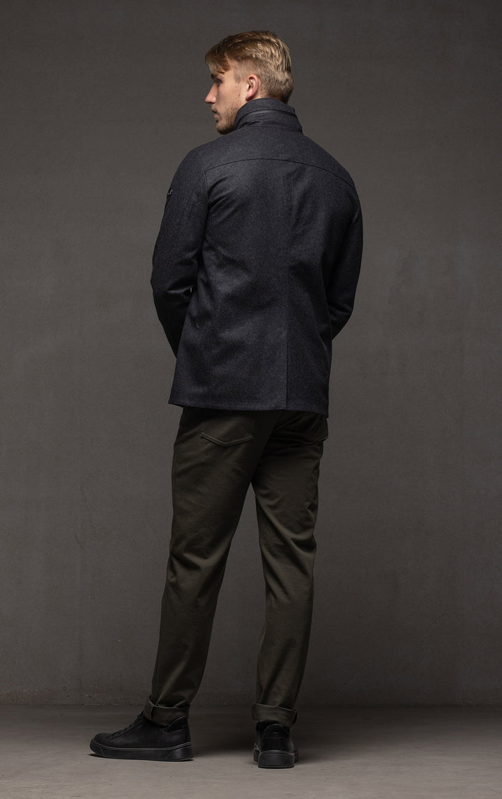 LAMINATED WOOL JACKET