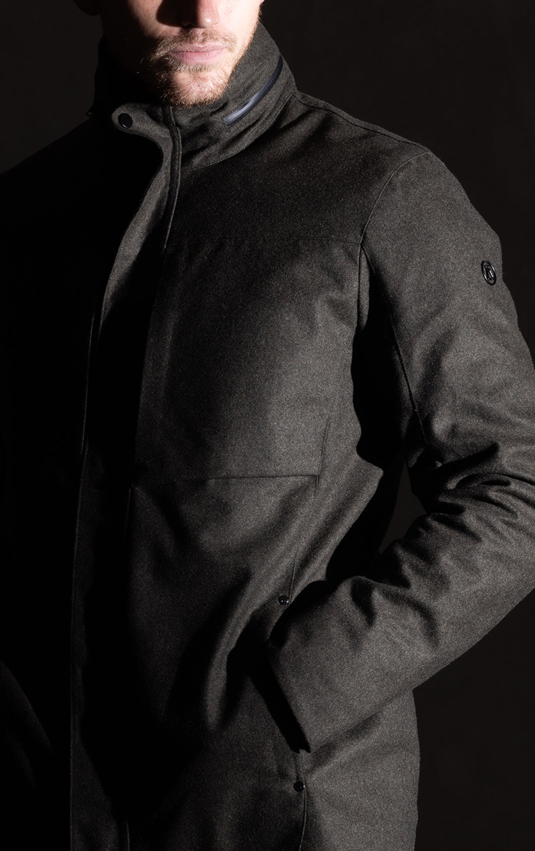LAMINATED WOOL JACKET