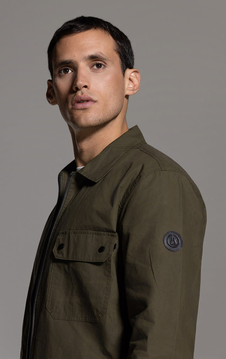 WAXED COTTON ZIP SHACKET