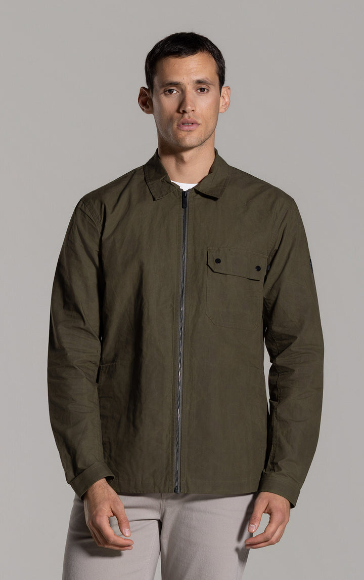 WAXED COTTON ZIP SHACKET