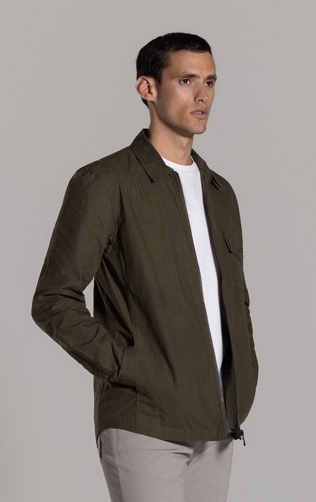 WAXED COTTON ZIP SHACKET - CLEARANCE
