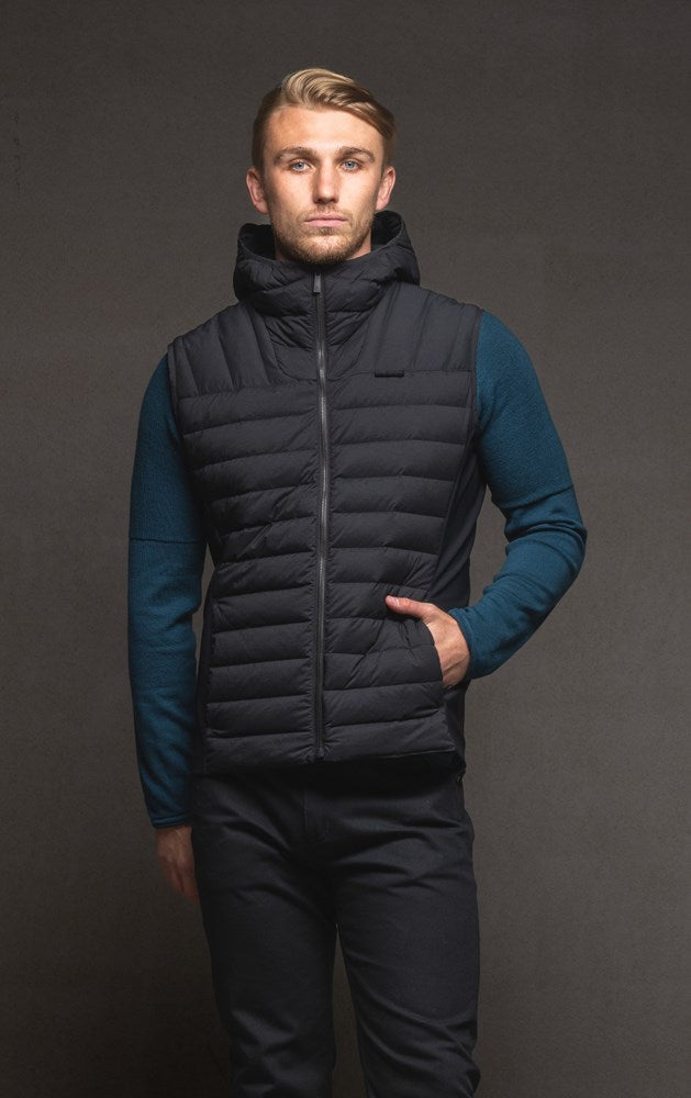 HYBRID HOODED DOWN VEST - CLEARANCE