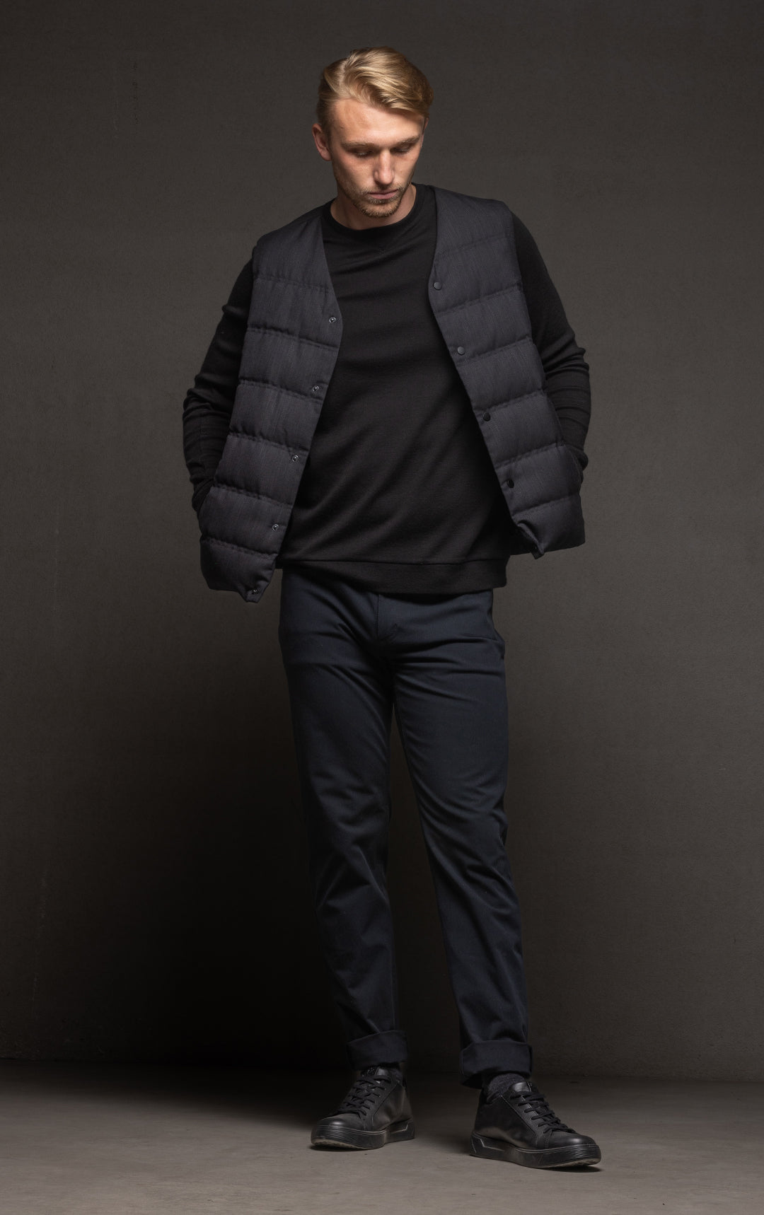 WOOL BLEND DOWN VEST - CLEARANCE