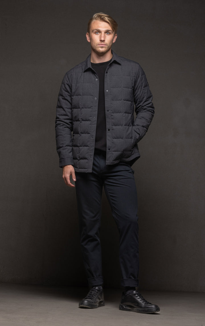 WOOL BLEND QUILTED SHACKET - CLEARANCE